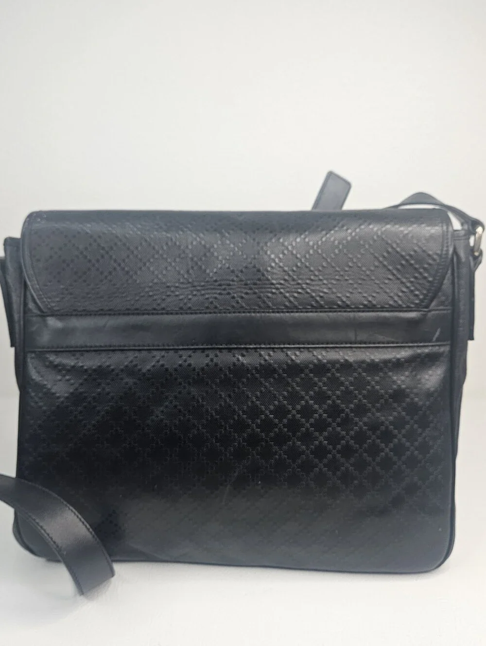 Authentic Gucci Black Diamante Messenger Crossbody Laptop Computer Bag